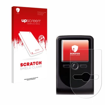 Parte frontal de un envase de producto con el logotipo de la marca upscreen. Al lado se muestra el dispositivo OneSpan DigiPas