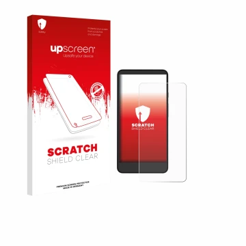 Parte frontal de un envase de producto con el logotipo de la marca upscreen. Al lado se muestra el dispositivo Xiaomi Moaan In