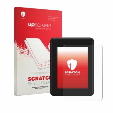 Parte frontal de un envase de producto con el logotipo de la marca upscreen. Al lado se muestra el dispositivo Neodrives simpl