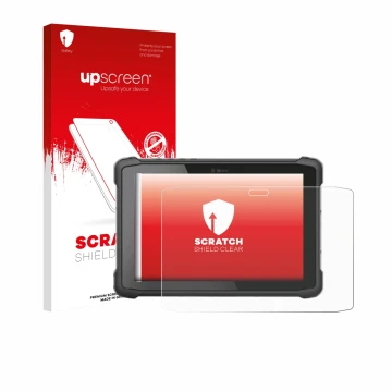 Parte frontal de un envase de producto con el logotipo de la marca upscreen. Al lado se muestra el dispositivo Hematec SolidTa