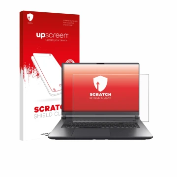 Parte frontal de un envase de producto con el logotipo de la marca upscreen. Al lado se muestra el dispositivo ASUS ROG Strix 