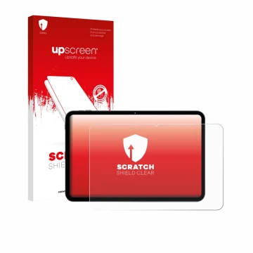 Parte frontal de un envase de producto con el logotipo de la marca upscreen. Al lado se muestra el dispositivo VekfulPC T60 Pr