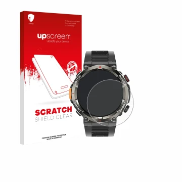 Parte frontal de un envase de producto con el logotipo de la marca upscreen. Al lado se muestra el dispositivo Iowodo W50 Pro 
