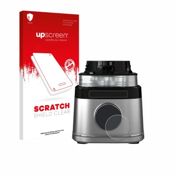 Parte frontal de un envase de producto con el logotipo de la marca upscreen. Al lado se muestra el dispositivo Ninja Detect Po
