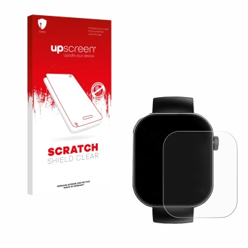 Parte frontal de un envase de producto con el logotipo de la marca upscreen. Al lado se muestra el dispositivo Cillso T80 2.01