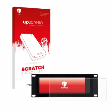 Parte frontal de un envase de producto con el logotipo de la marca upscreen. Al lado se muestra el dispositivo GeeekPi DP-0059