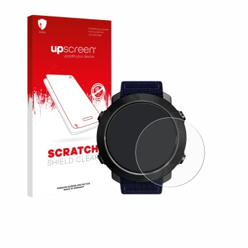 Parte frontal de un envase de producto con el logotipo de la marca upscreen. Al lado se muestra el dispositivo North Edge Apac