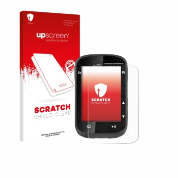 Parte frontal de un envase de producto con el logotipo de la marca upscreen. Al lado se muestra el dispositivo CooSpo CS600-BK