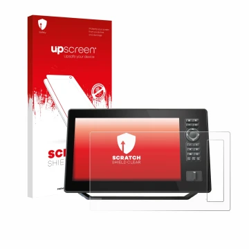 Parte frontal de un envase de producto con el logotipo de la marca upscreen. Al lado se muestra el dispositivo Humminbird Xplo