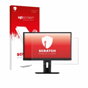 Parte frontal de un envase de producto con el logotipo de la marca upscreen. Al lado se muestra el dispositivo ViewSonic VG224