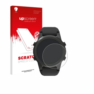 Parte frontal de un envase de producto con el logotipo de la marca upscreen. Al lado se muestra el dispositivo Shearwater TERN