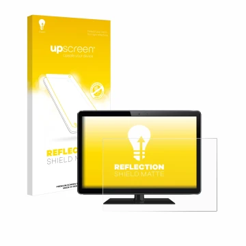 Parte frontal de un envase de producto con el logotipo de la marca upscreen. Al lado se muestra el dispositivo con su protecto