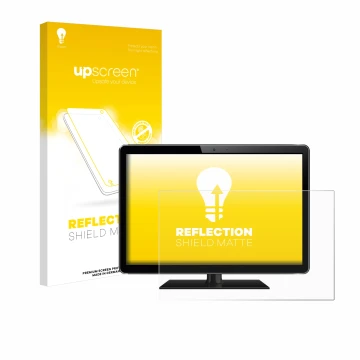 Parte frontal de un envase de producto con el logotipo de la marca upscreen. Al lado se muestra el dispositivo con su protecto