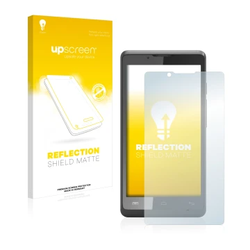 Parte frontal de un envase de producto con el logotipo de la marca upscreen. Al lado se muestra el dispositivo Archos 40c Tita