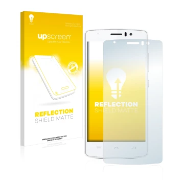 Parte frontal de un envase de producto con el logotipo de la marca upscreen. Al lado se muestra el dispositivo THL 4000 con su