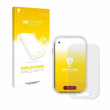 Parte frontal de un envase de producto con el logotipo de la marca upscreen. Al lado se muestra el dispositivo Polar V650 con 