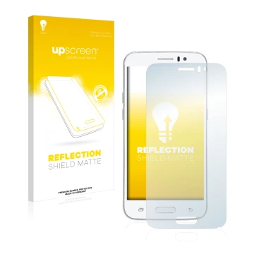 Parte frontal de un envase de producto con el logotipo de la marca upscreen. Al lado se muestra el dispositivo Jiake M6 con su