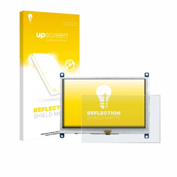 Parte frontal de un envase de producto con el logotipo de la marca upscreen. Al lado se muestra el dispositivo Raspberry Pi To