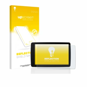 Parte frontal de un envase de producto con el logotipo de la marca upscreen. Al lado se muestra el dispositivo BMW Motorrad Na