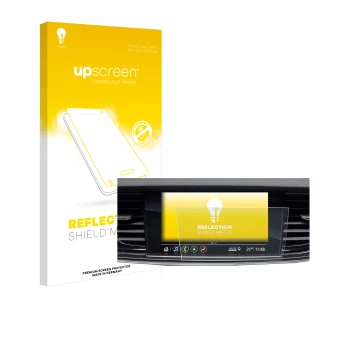 Parte frontal de un envase de producto con el logotipo de la marca upscreen. Al lado se muestra el dispositivo Opel Insignia 2