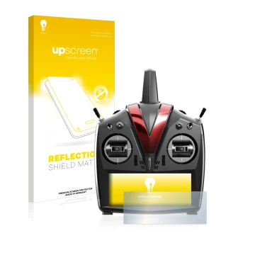 Parte frontal de un envase de producto con el logotipo de la marca upscreen. Al lado se muestra el dispositivo VBar Control To