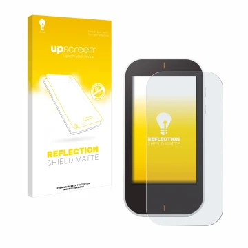 Parte frontal de un envase de producto con el logotipo de la marca upscreen. Al lado se muestra el dispositivo Garmin Approach