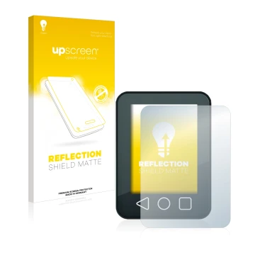 Parte frontal de un envase de producto con el logotipo de la marca upscreen. Al lado se muestra el dispositivo Neodrives neoMM