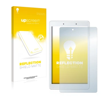 Parte frontal de un envase de producto con el logotipo de la marca upscreen. Al lado se muestra el dispositivo Samsung Galaxy 