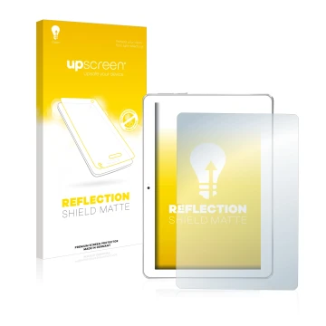 Parte frontal de un envase de producto con el logotipo de la marca upscreen. Al lado se muestra el dispositivo Toscido X104 10