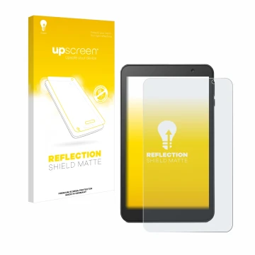 Parte frontal de un envase de producto con el logotipo de la marca upscreen. Al lado se muestra el dispositivo Vankyo MatrixPa