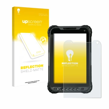 Parte frontal de un envase de producto con el logotipo de la marca upscreen. Al lado se muestra el dispositivo UniStrong UT30 