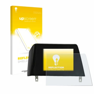 Parte frontal de un envase de producto con el logotipo de la marca upscreen. Al lado se muestra el dispositivo BMW 3 G21 2020 