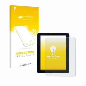 Parte frontal de un envase de producto con el logotipo de la marca upscreen. Al lado se muestra el dispositivo Volvo Polestar 