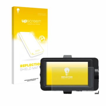 Parte frontal de un envase de producto con el logotipo de la marca upscreen. Al lado se muestra el dispositivo Sony FX6 con su