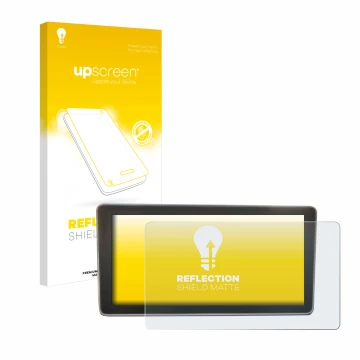 Parte frontal de un envase de producto con el logotipo de la marca upscreen. Al lado se muestra el dispositivo Audi A4 B9 2017