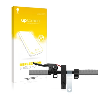 Parte frontal de un envase de producto con el logotipo de la marca upscreen. Al lado se muestra el dispositivo Xiaomi Mi 1S co