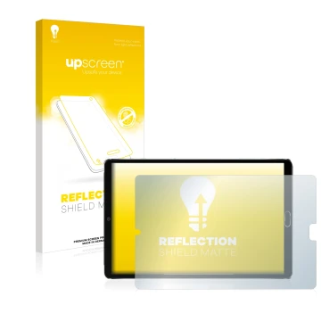 Parte frontal de un envase de producto con el logotipo de la marca upscreen. Al lado se muestra el dispositivo Goodtel G2 con 