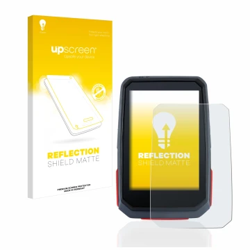 Parte frontal de un envase de producto con el logotipo de la marca upscreen. Al lado se muestra el dispositivo Sigma ROX 4.0 c