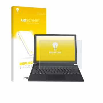 Parte frontal de un envase de producto con el logotipo de la marca upscreen. Al lado se muestra el dispositivo Wortmann Terra 