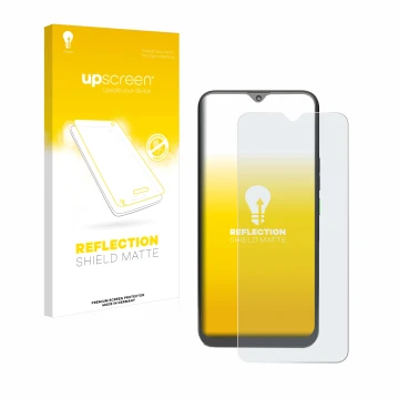 Parte frontal de un envase de producto con el logotipo de la marca upscreen. Al lado se muestra el dispositivo 4G Systems Reph