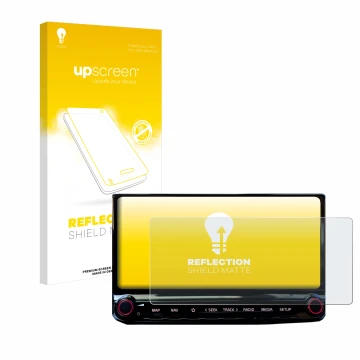 Parte frontal de un envase de producto con el logotipo de la marca upscreen. Al lado se muestra el dispositivo Kia Ceed 2022 I
