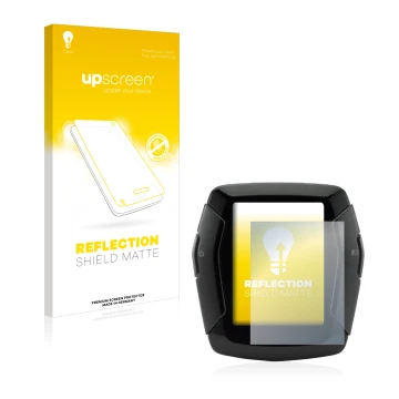 Parte frontal de un envase de producto con el logotipo de la marca upscreen. Al lado se muestra el dispositivo Yamaha Display 