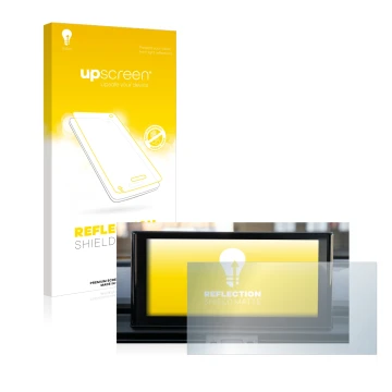 Parte frontal de un envase de producto con el logotipo de la marca upscreen. Al lado se muestra el dispositivo Audi Q5 2021 MM