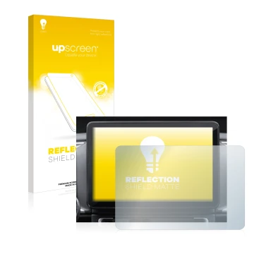 Parte frontal de un envase de producto con el logotipo de la marca upscreen. Al lado se muestra el dispositivo Fiat Ducato 202