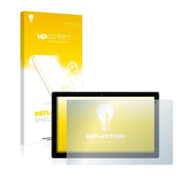 Parte frontal de un envase de producto con el logotipo de la marca upscreen. Al lado se muestra el dispositivo Wortmann Terra 