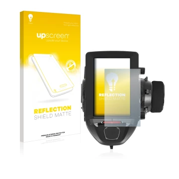 Parte frontal de un envase de producto con el logotipo de la marca upscreen. Al lado se muestra el dispositivo Futaba 7PXR con