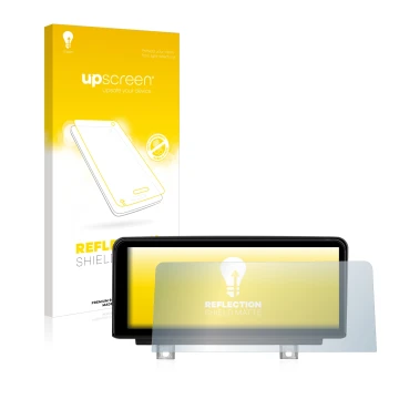Parte frontal de un envase de producto con el logotipo de la marca upscreen. Al lado se muestra el dispositivo Koason BMW 3 Se