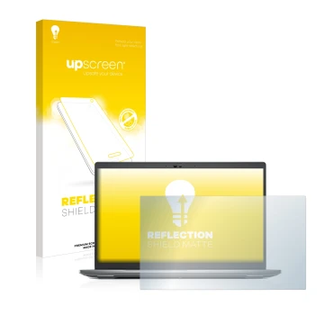 Parte frontal de un envase de producto con el logotipo de la marca upscreen. Al lado se muestra el dispositivo Dell Precision 