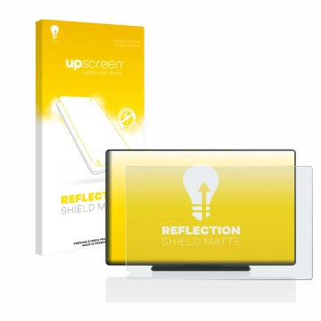 Parte frontal de un envase de producto con el logotipo de la marca upscreen. Al lado se muestra el dispositivo Carpuride W901 