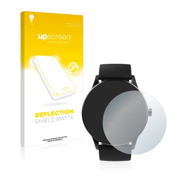 Parte frontal de un envase de producto con el logotipo de la marca upscreen. Al lado se muestra el dispositivo Denver SW-173 c